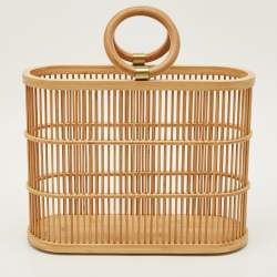 Pre Owned Cult Gaia Coco Beige Bamboo Tote