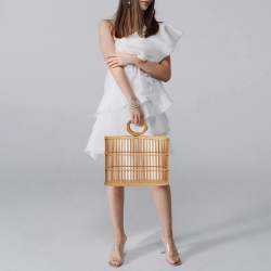 Pre Owned Cult Gaia Coco Beige Bamboo Tote