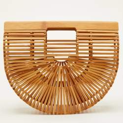 مملوكة مسبقًا حقيبة كلتش كالت غايا خشب البامبو بني آرك