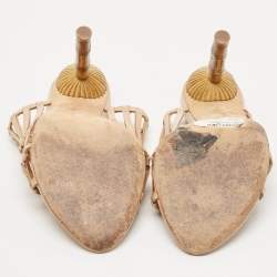 Cult Gaia Beige Leather Mules Size 37.5