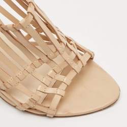 Cult Gaia Beige Leather Mules Size 37.5