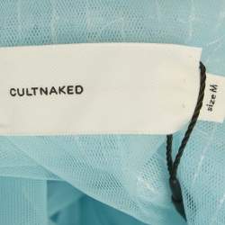 Pre Owned فستان ميدي مطوي مغطى بالترتر أزرق كالتنيكد مقاس متوسط