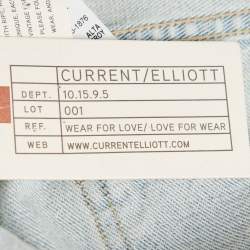Pre Owned Current/Elliott Light Blue Denim Straight Fit Alta Destroy Jeans M Waist 28"