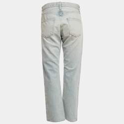 Pre Owned Current/Elliott Light Blue Denim Straight Fit Alta Destroy Jeans M Waist 28"