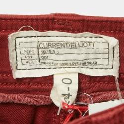 Current Elliot Red Denim High Waist Jeans S Waist 24" 