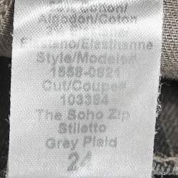 Pre Owned بنطلون كارن إيلوت بليد رمادي قطني ستيليتو بسحاب سوهو مقاس صغير (سمول) على الخصر 24 بوصة