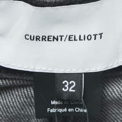 Pre Owned Current Elliott Grey Denim The Ultra High Waist Skinny Jeans L Waist 32"