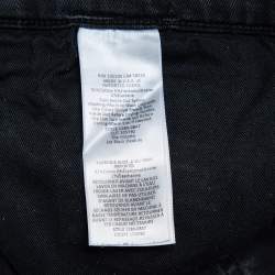 Pre Owned Current Elliot Black Denim Destroyed Stilletto Jeans M