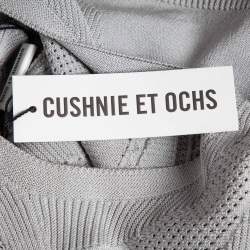 Cushnie et Ochs Grey Stretch Knit Long Sleeve Crop Top M