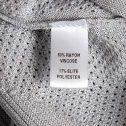 Cushnie et Ochs Grey Stretch Knit Long Sleeve Crop Top M