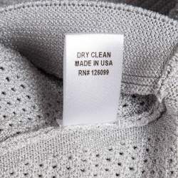 Cushnie et Ochs Grey Stretch Knit Long Sleeve Crop Top M