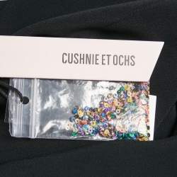 Pre Owned Cushnie et Ochs Black Embellished Crepe Off-Shoulder Midi Dress M