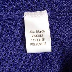 Cushnie et Ochs Purple Stretch Knit Long Sleeve Crop Top M