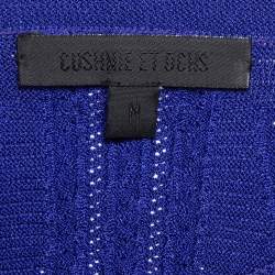 Cushnie et Ochs Purple Stretch Knit Long Sleeve Crop Top M