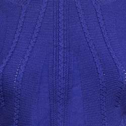 Cushnie et Ochs Purple Stretch Knit Long Sleeve Crop Top M