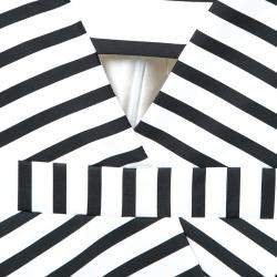 Pre Owned Cushnie Et Ochs Black and White Striped Neoprene Strapless Dress XS