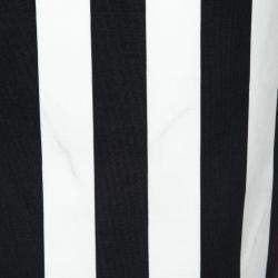 Pre Owned Cushnie Et Ochs Black and White Striped Neoprene Strapless Dress XS