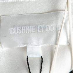 Pre Owned Cushnie Et Ochs Black and White Striped Neoprene Strapless Dress XS