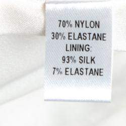 Pre Owned Cushnie Et Ochs Black and White Striped Neoprene Strapless Dress XS