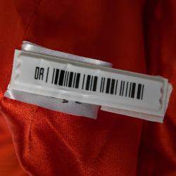 Cushnie Et Ochs Tangerine Orange Stretch Satin Jersey Mesh Paneled Gown S