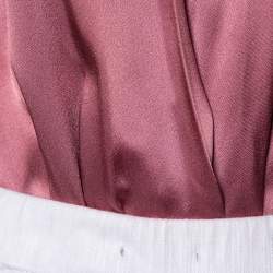 Cushnie et Ochs Pink Silk Charmeuse Faux Wrap  Body Suit L