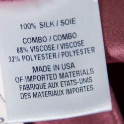 Cushnie et Ochs Pink Silk Charmeuse Faux Wrap  Body Suit L