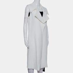 Cushnie et Ochs White Crepe Collared Open Front Coat S 