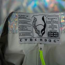 Cyber Dog Silver Synthetic Holographic Oversized Proton Pants M