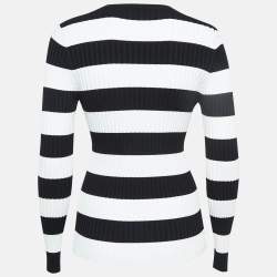 Cynthia Rowley Black/White Stripe Patterned Full Sleeve Sweater M