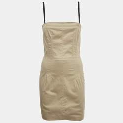 Pre Owned D&G Khaki Green Cotton Mini Dress S