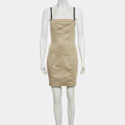 Pre Owned D&G Khaki Green Cotton Mini Dress S