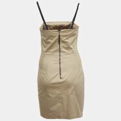 Pre Owned D&G Khaki Green Cotton Mini Dress S