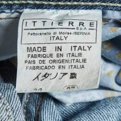 Pre Owned D&G Blue Denim Belted Wide Leg Jeans XS /Waist 27"