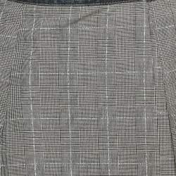 Pre Owned D&G Blue/Monochrome Plaid Denim Lace Detail Wrap Skirt S