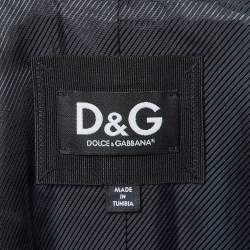 Pre Owned D&G Navy Blue Wool & Silk Blazer M