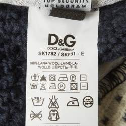 Pre Owned كارديغان دولتشي أند غابانا بلو قصير صوفي منسوج متوسط