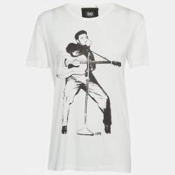 مملوكة مسبقًا D&G White Printed Jersey T-Shirt L