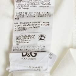 مملوكة مسبقًا D&G White Printed Jersey T-Shirt L