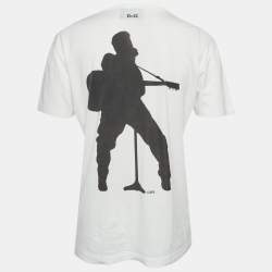 مملوكة مسبقًا D&G White Printed Jersey T-Shirt L