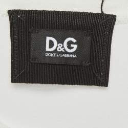 مملوكة مسبقًا D&G White Printed Jersey T-Shirt L