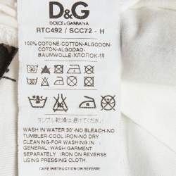 مملوكة مسبقًا D&G White Printed Jersey T-Shirt L