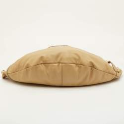 Pre Owned حقيبة كروس دولتشي أند غابانا جلد بيج بجيب مزدوجة