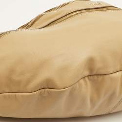 Pre Owned حقيبة كروس دولتشي أند غابانا جلد بيج بجيب مزدوجة