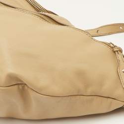 Pre Owned حقيبة كروس دولتشي أند غابانا جلد بيج بجيب مزدوجة