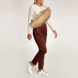 Pre Owned حقيبة كروس دولتشي أند غابانا جلد بيج بجيب مزدوجة