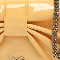 Pre Owned D&G Bubbles Yellow Patent Leather Chain Clutch
