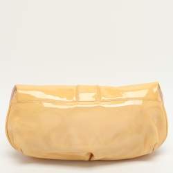 Pre Owned D&G Bubbles Yellow Patent Leather Chain Clutch