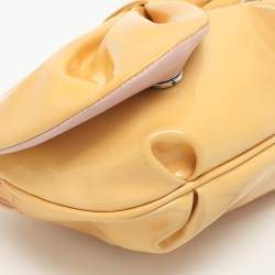 Pre Owned D&G Bubbles Yellow Patent Leather Chain Clutch