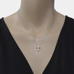 مملوكة مسبقًا Damiani 18K White Gold, Diamond 0.40ct. tw. Cross Pendant Necklace