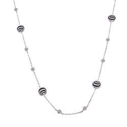 Pre Owned قلادة دامياني ستاشن بنقوش داميانيسيما ألماس وعقيق فضي